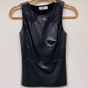 Bailey 44 Leather Top with lace detail